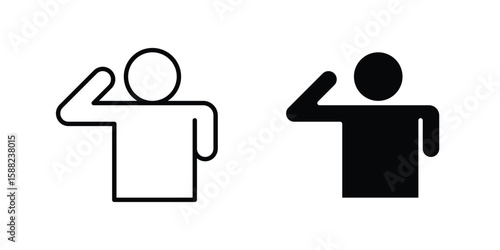 Salute icon line style graphic design .editable vectors.