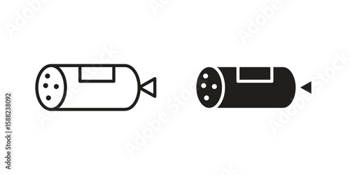 Salami icon line style graphic design .editable vectors.