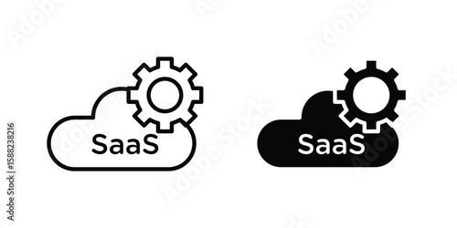 SaaS icon line style graphic design .editable vectors.