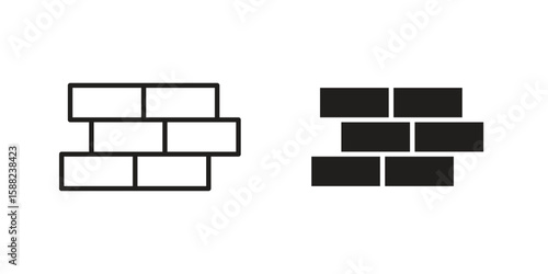Roof tile icon line style graphic design .editable vectors.
