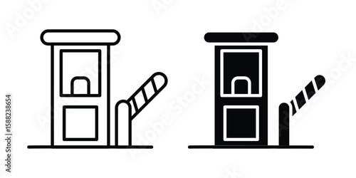 Road toll icon line style graphic design .editable vectors.