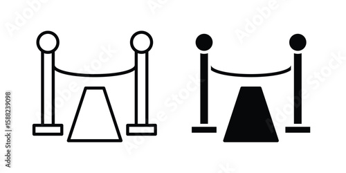 Red carpet icon line style graphic design .editable vectors.