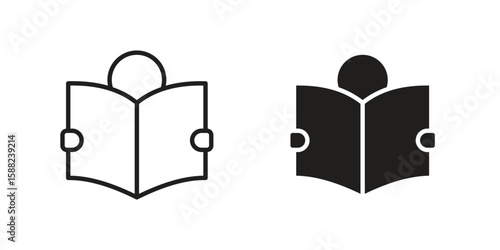 Reading icon line style graphic design .editable vectors.