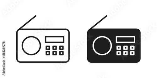 Radio icon line style graphic design .editable vectors.