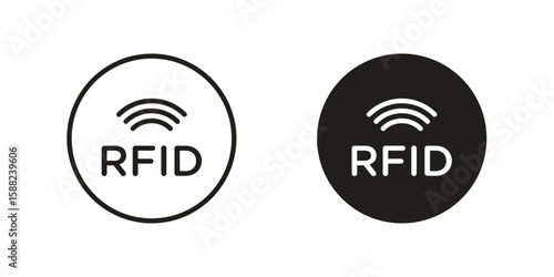 RFID icon line style graphic design .editable vectors.