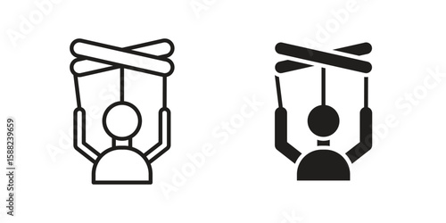 Puppet icon line style graphic design .editable vectors.