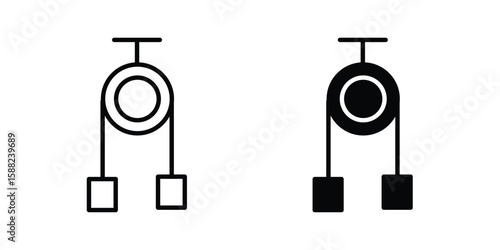 Pulley icon line style graphic design .editable vectors.