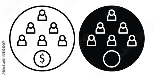Ponzi scheme icon line style graphic design .editable vectors.