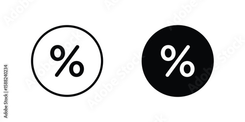 Percent icon line style graphic design .editable vectors.