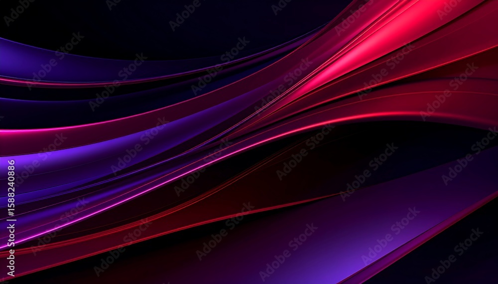 Naklejka premium Abstract vibrant curves of purple and red