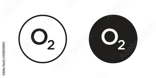 Oxygen O2 icon line style graphic design .editable vectors.