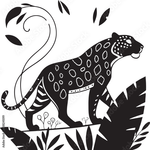 Vibrant alebrije jaguar with spiritual and mystical style isolated on transparent background
