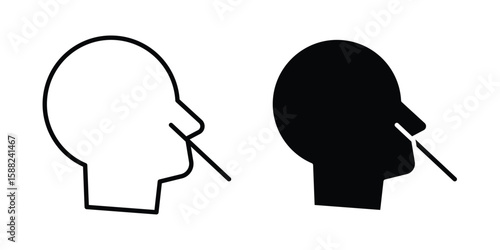 Nasal swab icon line style graphic design .editable vectors.