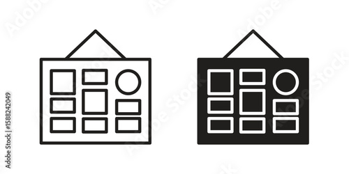 Mood board icon line style graphic design .editable vectors.