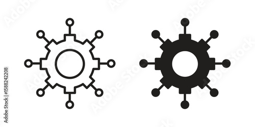 Microservices icon line style graphic design .editable vectors.