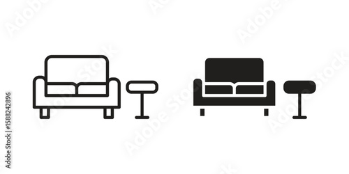 Lounge icon line style graphic design .editable vectors.