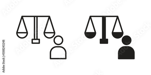 Lawyer icon line style graphic design .editable vectors.