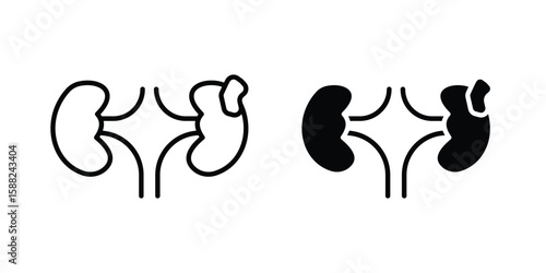 Kidney disease icon line style graphic design .editable vectors.