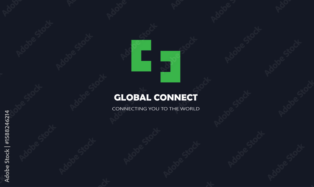Obraz premium global connect communication logo