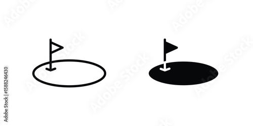 Golf yard icon line style graphic design .editable vectors.