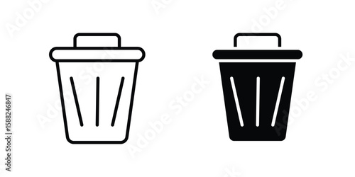 Garbage disposal icon line style graphic design .editable vectors.