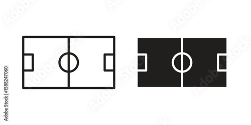 Football field icon line style graphic design .editable vectors.
