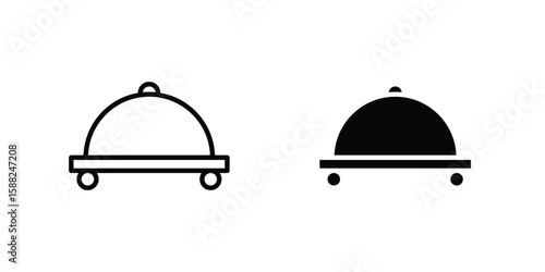 Food delivery icon line style graphic design .editable vectors.