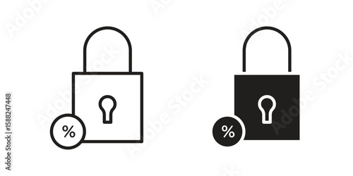 Fixed rate mortgage icon line style graphic design .editable vectors.
