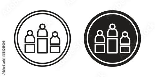 Demographics icon line style graphic design .editable vectors.