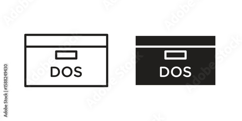 DOS icon line style graphic design .editable vectors.