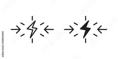 Conflict icon line style graphic design .editable vectors.