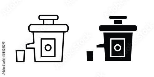 Cold pressed juicer icon line style graphic design .editable vectors.
