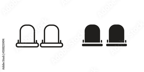 Cinema seat icon line style graphic design .editable vectors.