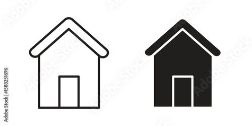 Chicken coop icon line style graphic design .editable vectors.