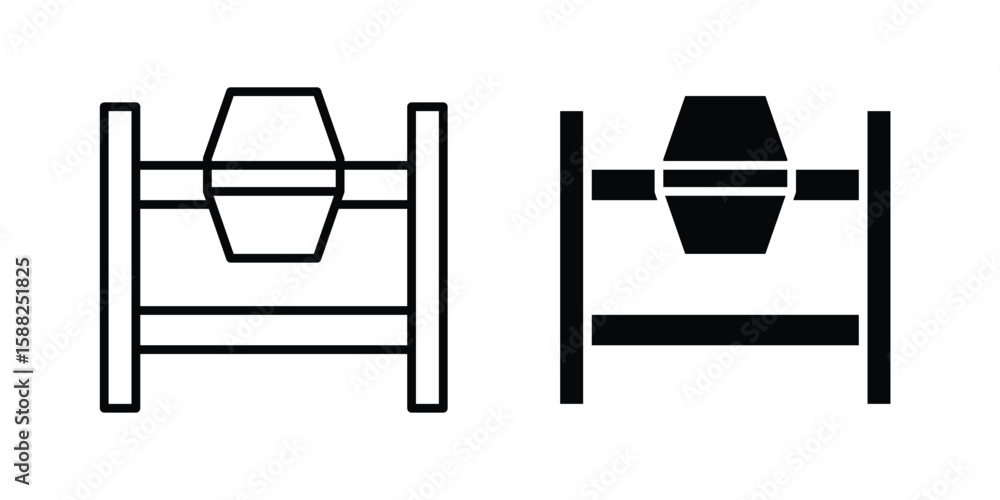 Cement mixer icon line style graphic design .editable vectors. Cement mixer icon line style graphic design .editable vectors.