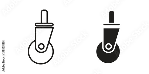 Cart trolley wheel icon line style graphic design .editable vectors.