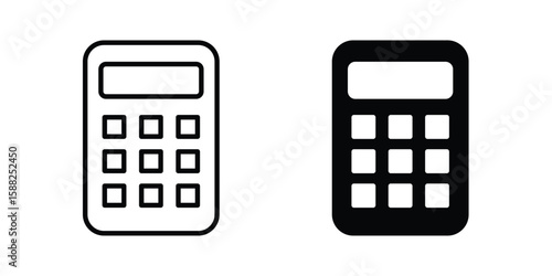 Calculator icon line style graphic design .editable vectors.