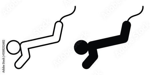 Bungee jumping icon line style graphic design .editable vectors.