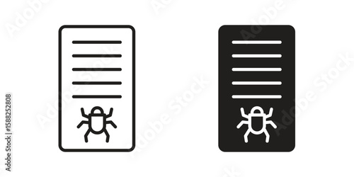 Bug report icon line style graphic design .editable vectors.