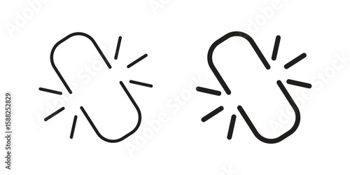 Broken link icon line style graphic design .editable vectors.