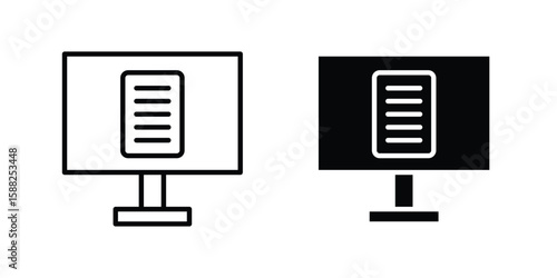 Blended learning icon line style graphic design .editable vectors.