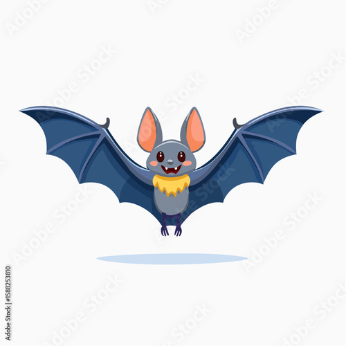 Cute Flying Bat Icon - Friendly Halloween Creature
