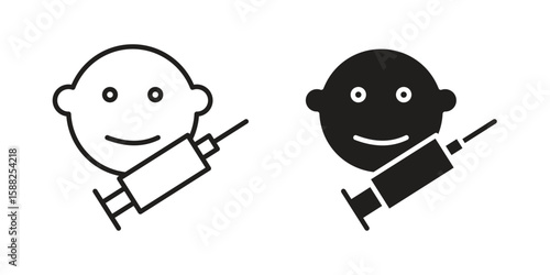 Baby Vaccination icon line style graphic design .editable vectors.
