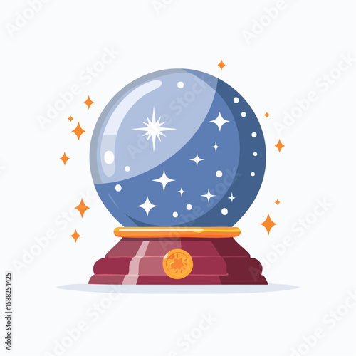 Mystical Crystal Ball Icon - Fortune Teller Orb