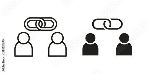 Affiliate link icon line style graphic design .editable vectors.