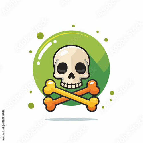 Playful Skull & Crossbones Icon - Halloween Treat Design