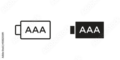 AAA battery icon line style graphic design .editable vectors.