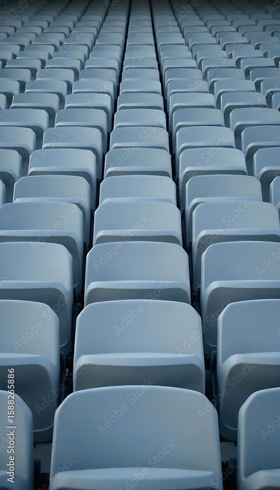 Fototapeta premium Generative AI Empty venue seat rows converging perspective and pattern
