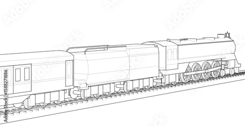 train vintage design 3d illustration