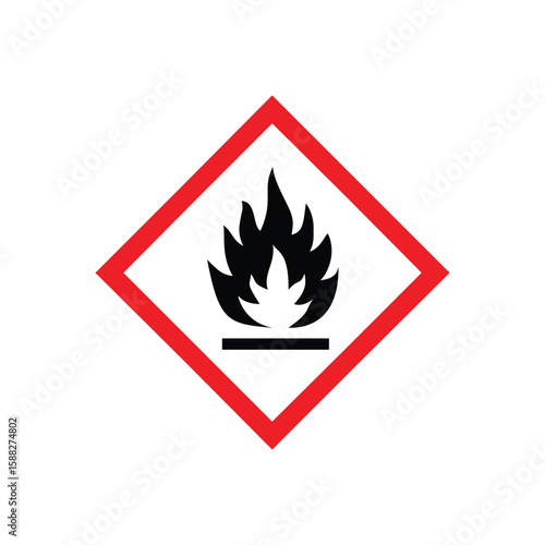 Flame Fire Warning Sign Board